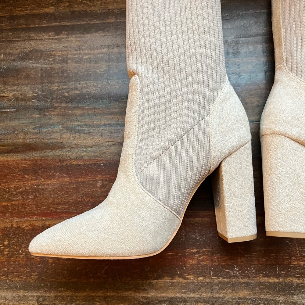 SHEIN Beige Heeled Boots